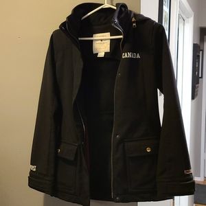 ROOTS Hooded Black Rain Jacket
